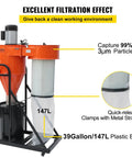 2 HP Dust Collector Beast For Your Shop with 1167 CFM Portable Vortex System featuring 39 Gallon Bag and 3 Micron Canister Filter Kit