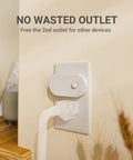 Ultra Bright 120LM Plug In Motion Sensor Night Light With Stepless Dimming installed in outlet, showing free socket space.