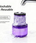 Water running over washable filter from 4 Pack Vacuum Filters Replacement Set For V11 Torque Drive V11 Animal V11 Complete V11 Extra V15 Detect And V15s Detect Submarine Replaces 970013-02 And 970013-03 Dope Filtration Kit For Cordless Vacuum Cleaners.
