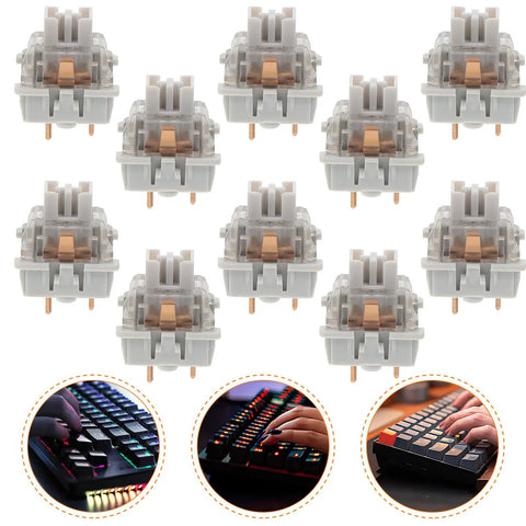 10 Pack Linear Switch Stems For Mechanical Keyboard Mods Featuring Reliable Pom Abs Craftsmanship and Secure Three Leg Mount.