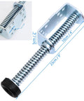 Pair Of Heavy Duty Garage Door Plunger Bumpers With Springs Left And Right For Opener System Parts Nine Inch Steel Construction For Durable Service Cable Protection And Smooth Quiet Opening close-up view