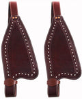 Western Saddle Fenders Replacement Leather In Mahogany Finish Full-Grain Leather Construction Adjustable Fit Hand-Tooled Border