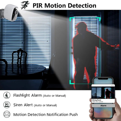 Wireless Outdoor Security Camera With Magnetic Mount And Battery Power, 2K Color Night Vision, Weatherproof, AI Motion Detection, Two Way Audio, Spotlight And Alarm, SD Or Cloud Storage, Long Battery Life