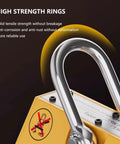 Hella Tough Neodymium Steel Magnetic Lifter With Quick Release Lever and Heavy Duty Safety Block for Scrap Material Handling, showing high strength ring detail.