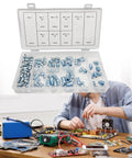 110Pcs Grease Zerk Fittings Metric Kit With Straight And Angled Zerks For Auto Shop And Industrial Use in use by a technician