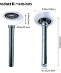 Dimensions of 10 Pack Two Inch Nylon Garage Door Rollers With 6200 ZZ Dual Sealed Bearings and Heavy Duty Steel Stem shown