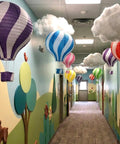 Lit Classroom Ceiling Decor Kit With 12 White Cloud Ornaments And 6 Paper Hot Air Balloon Lanterns For Classrooms