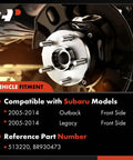Front Wheel Bearing And Hub Assembly For Subaru Outback And Legacy 2005 2014 Without ABS 5 Lug Compatible Front Hub