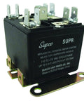 Universal Potential Relay For Single Phase Motors 110 To 270V, 30A Load with screw or push-on terminal adapters, side view