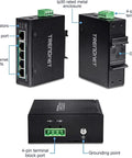 5 Port Industrial Unmanaged Fast Ethernet PoE Plus DIN Rail Switch TI PE50 with 200W Power Budget IP50 Rated NDAA TAA Compliant