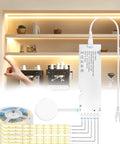 12V Warm White COB LED Strip Light Kit With 6.56Ft Length Self Adhesive Mount Parallel COB LEDs installed under cabinet lighting