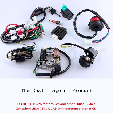 Universal All In One Electric Stator Coil CDI Wiring Harness And Spark Plug Kit for 49cc to 125cc ATVs Go Karts Dirt Bikes