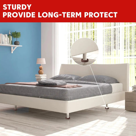 Heavy Duty Rubber Furniture Floor Protectors 2x2 Round Caster Cups Anti Slip Bed Stopper For Couch Sofa Chair Legs Non Scratch Brown 4 Pack Protects Hardwood Floors Scratch Resistant Quiet Glide No Tools Required Easy Install used under bed legs on hardwood floor in bedroom