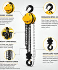Portable Adjustable Aluminum Gantry Crane with 2 Ton Chain Hoist featuring durable housing, smooth chain wheel, and secure load hook.