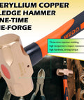 Beryllium copper sledge hammer with orange handle from No Spark 36 Piece Tool Set Spark Free Safety Kit With Wrenches Pliers Screwdrivers Hammers And Knives In Non Magnetic Case, Corrosion Resistant Build, DIN And GB Standards Compliant, Built With Beryllium Copper