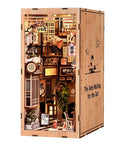 DIY 3D Wooden Book Nook Kit For Adults, Teens, And Beginners, Tiny House Shelf Decor, showing intricate design and warm lighting.