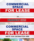 Prime Space For Lease Vinyl Banner Sign 18x48 Inch Heavy Duty Outdoor Advertising Weatherproof Sign With Metal Grommets For Shops Offices And Warehouses, front view