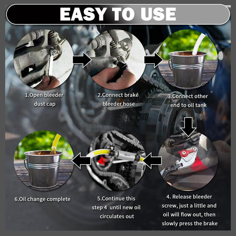 Step-by-step guide using One Man Brake Bleeding Kit Hose With One Way Check Valve Clamp And Bleeder Adapter Translucent Soft Hydraulic