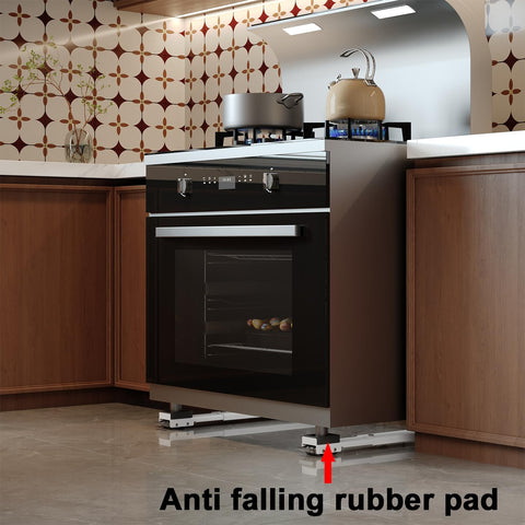 Heavy Duty Appliance Rollers Extendable From 20 To 32 Inches for Easy Move of Ovens with Anti-fall Rubber Pad visible