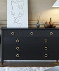 8 Pack Solid Brass Cabinet Pulls 2.0 Inch Length And 1-7/8 Inch Diameter Brushed Gold Drawer Handles For Dresser