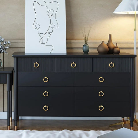 8 Pack Solid Brass Cabinet Pulls 2.0 Inch Length And 1-7/8 Inch Diameter Brushed Gold Drawer Handles For Dresser