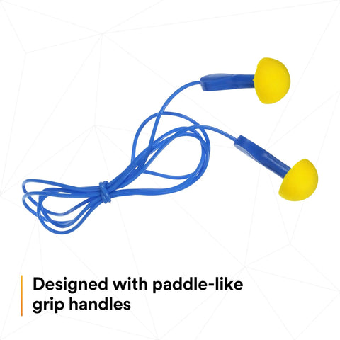 Express Pod Plugs Ear Plugs Corded Push To Fit With Blue Grips And Pillow Pack For Clean Hygienic Isolation And Superior Comfort