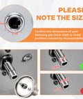 Size guide for Stove Knob Replacement Kit 5 Pack for Gas Range Oven Cooktop Controls, showing shaft dimensions.