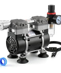 Heavy Duty Two Stage Vacuum Pump 50 Liters Per Minute Oilless Lab Medical Suction with pressure gauge and thermal cut-off.