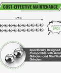 2 Pack Ball And Chain Replacement For Wakit Grinders And Mini Wakit, stainless steel bead chain, efficient herb grinding