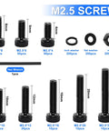 Top Shelf 1016 Piece M2.5 Hex Socket Screw Kit With Nuts And Washers assortment of various lengths and hardware including hex wrench.