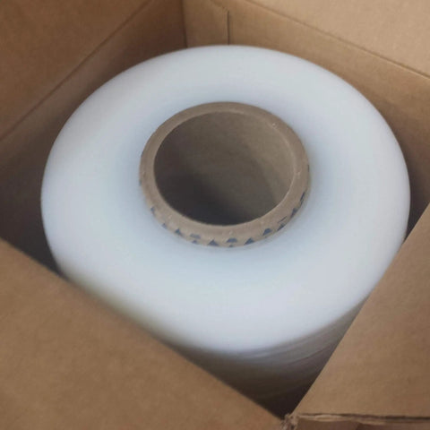 Straight Up 20 Inch Machine Stretch Wrap, 5000 Foot Heavy Duty Pallet Film, 80 Gauge Clear Bulk Roll Pack in box.