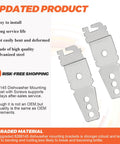 2 Pack Dishwasher Mounting Brackets With Screws For Whirlpool Kenmore KitchenAid Undercounter Dishwashers Replaces WP8269145 WP8269145VP, galvanized steel brackets displayed side by side.