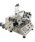 Top Shelf Automatic Pneumatic Filling Machine With Magnetic Pump And Four Head Desktop Setup with stainless steel build and conveyor.