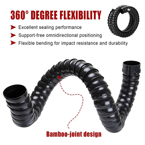 Flexible Air Duct Collector Arm With Hood For Smoke And Dust Extraction Pro-Grade 1.5M Length 100MM ID Soldering Fume Extractor