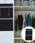 Double Sided Felt Hanging Jewelry Organizer Bag Built To Carry All Your Necklaces And Rings Slick Travel Case on closet wall