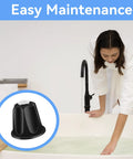 Woman enjoying bath with Matte Black 3-Piece Shower Knob Replacement Kit for Verve Tub Shower Handles displayed inset