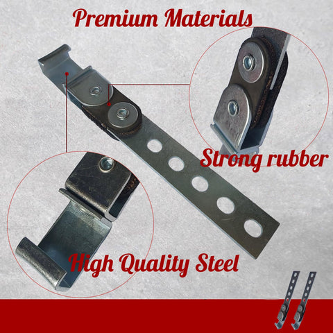 Two Pack Swivel Style Exhaust Hangers For Universal Fit, Beefed Up Heavy Duty Open End Muffler Bracket in steel and rubber