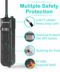 Outdoor Weatherproof Power Strip With 3 Outlets and Flat Plug 6.5 Ft Extension Cord Built for the Outdoors Overload Protection Shockproof