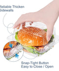 Hand closing Clear Clamshell Grab And Go Containers 100 Pack with Hinged Lids, Disposable Plastic Food Boxes for burgers