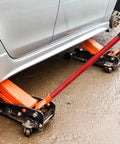 Durable Red Metal Hydraulic Jack Handle Extension Rod For Bottle Jacks With Stable Construction And Non Slip Silicone Grip