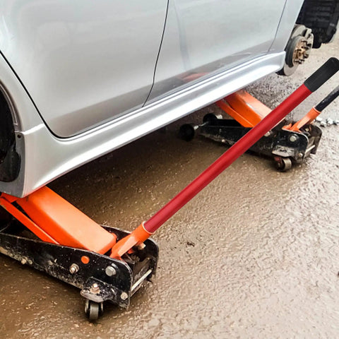Durable Red Metal Hydraulic Jack Handle Extension Rod For Bottle Jacks With Stable Construction And Non Slip Silicone Grip