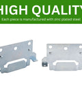 Heavy Duty Replacement Mounting Plates Hella Durable Steel For Bed Frame Hardware Compatible With Ikea Part 116791, zinc plated, two brackets.