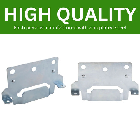 Heavy Duty Replacement Mounting Plates Hella Durable Steel For Bed Frame Hardware Compatible With Ikea Part 116791, zinc plated, two brackets.