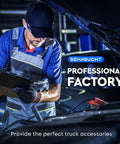 Mechanic in a factory checking a vehicle with clipboard, professional setting