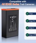 2 Pack 5000mAh Power Mag Replacement Battery For Moultrie Edge Series Cellular Trail Cameras with compatibility list