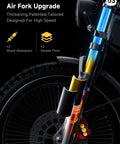 Badass 7000W Electric Bike For Adults with upgraded air fork showing dual shock absorption and thick material for high speed.