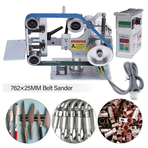 Heavy Duty 550W Belt Sander Polisher With Brushless Motor, 762x25MM, ideal for precision grinding and material removal.
