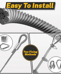 3/16 Inch Wire Rope Kit, 50 Ft 304 Stainless Steel Cable with 7x19 Strand Core, Thimbles, Clips and Sleeves for easy installation