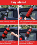 Step-by-step installation of Jeep Fire Extinguisher Mount Holder With Roll Bar Strap Non Slip Carrier For Wrangler model.