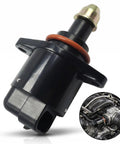 Bolt Right In Idle Air Control Valve Eliminating Rough Idles Fast And Keeping Your Engine Purring Smooth With Crisp Throttle Response For Daily Drives Compatible With Jeep Nissan Black Quality Replacement Part, 4-pin copper design.
